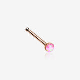Rose Gold Opal Sparkle Nose Stud Ring-Pink