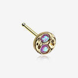 Golden Tao Filigree Opal Sparkle Nose Stud Ring-Purple