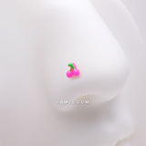 Detail View 1 of Golden Kawaii Pop Juicy Pink Cherry Nose Stud Ring