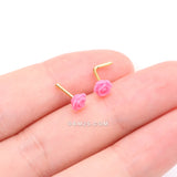 Detail View 3 of Golden Pink Blossom Rose Nose Stud Ring