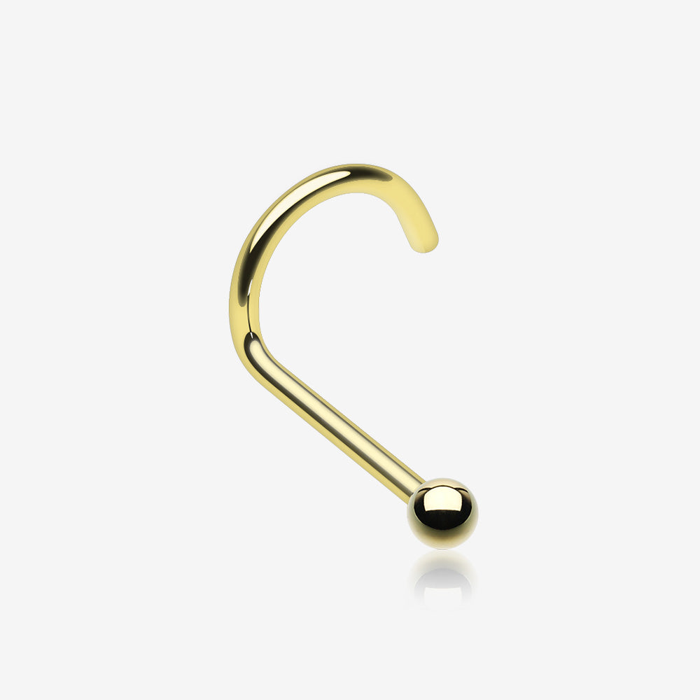 Golden Ball Basic Nose Screw Ring-Gold
