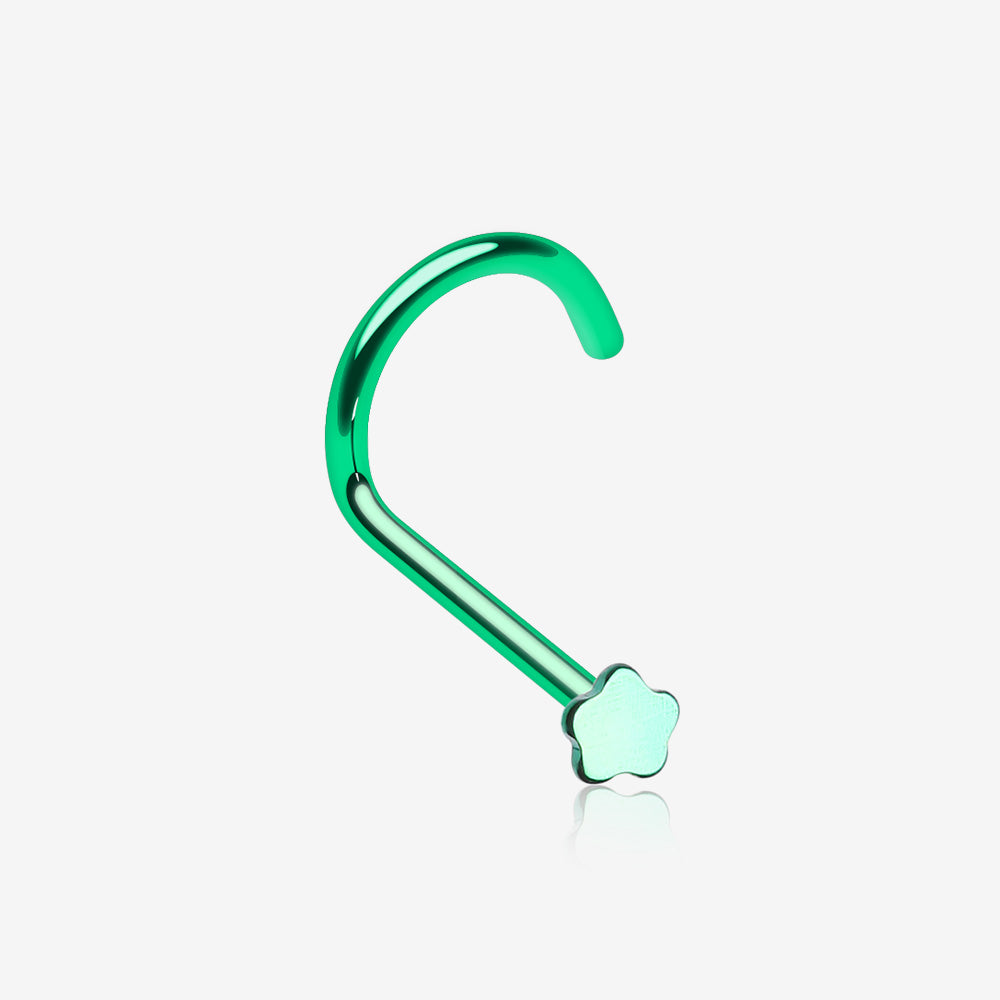 Colorline Flower Nose Screw Ring-Green