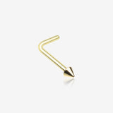 Golden Basic Steel Spike L-Shaped Nose Ring