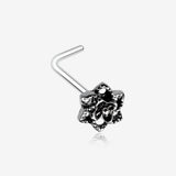 Camellia Flower Filigree Icon L-Shaped Nose Ring