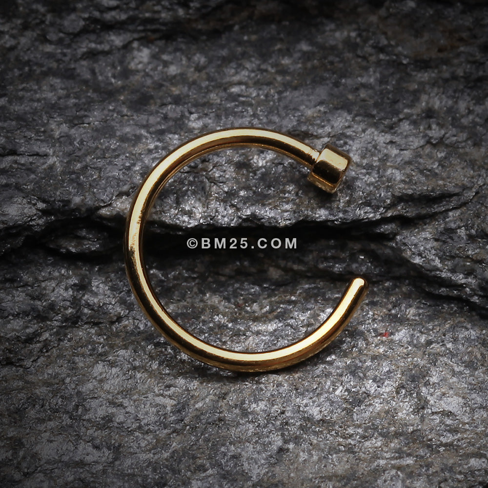 Detail View 2 of Gold PVD Basic Nose Hoop Ring