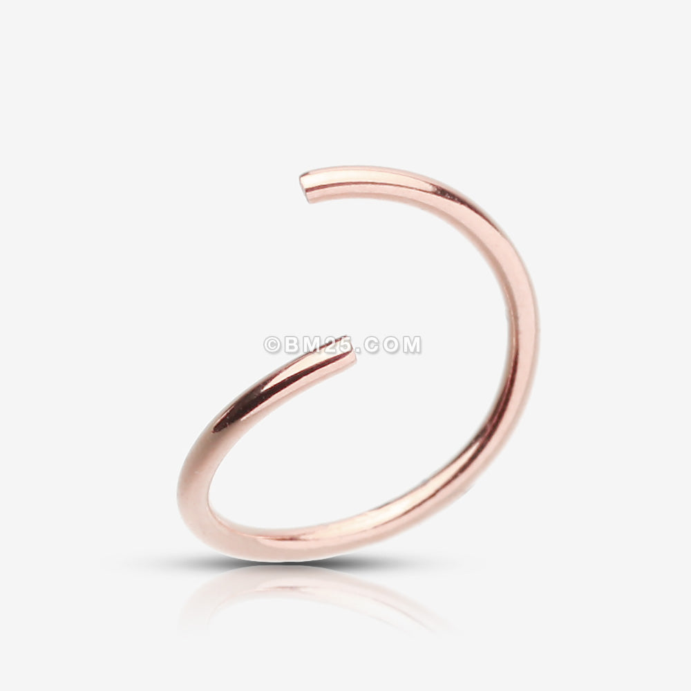 Detail View 2 of Rose Gold PVD Basic Steel Bendable Hoop Ring