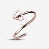 Detail View 2 of Rose Gold Heart Loop Bendable Nose Hoop-Rose Gold