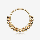 Golden Bali Beads Spherule Bendable Hoop Ring