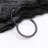 Detail View 2 of Blackline Brilliant Sparkle Gems Lined Seamless Clicker Hoop Nose Ring-Clear Gem