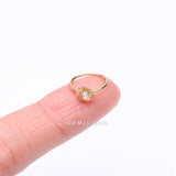 Detail View 3 of Golden Opalescent Blazing Sun Bendable Hoop Ring-White