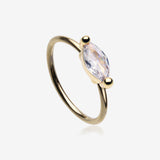 Golden Classic Marquise Gem Sparkle Bendable Hoop Ring
