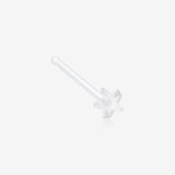 Star Top Clear UV Acrylic Nose Stud Retainer-Clear Gem/White