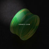 Detail View 1 of A Pair of Basic UV Acrylic Double Flared Ear Gauge Plug-Green