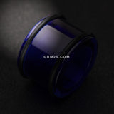 Detail View 1 of A Pair of Basic UV Acrylic No Flare Regs Ear Gauge Tunnel Plug-Blue