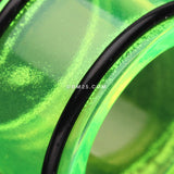 Detail View 3 of A Pair of Basic UV Acrylic No Flare Regs Ear Gauge Tunnel Plug-Green