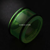 Detail View 1 of A Pair of Basic UV Acrylic No Flare Regs Ear Gauge Tunnel Plug-Green