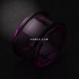 Detail View 1 of A Pair of Basic UV Acrylic No Flare Regs Ear Gauge Tunnel Plug-Purple