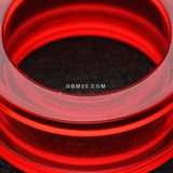 Detail View 3 of A Pair of Basic UV Acrylic Screw-Fit Ear Gauge Tunnel Plug-Red