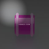 Detail View 1 of A Pair of Glow in the Dark Acrylic Regs Ear Gauge Plug-Purple