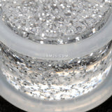 Detail View 3 of A Pair of Glitter Shimmer Acrylic Regs Ear Gauge Plug-Clear Gem