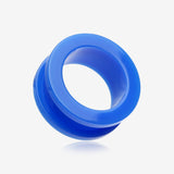 A Pair of Neon Colored UV Acrylic Screw-Fit Ear Gauge Tunnel Plug-Blue