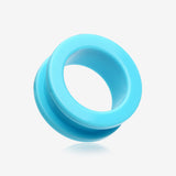 A Pair of Neon Colored UV Acrylic Screw-Fit Ear Gauge Tunnel Plug-Light Blue