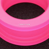 Detail View 3 of A Pair of Neon Colored UV Acrylic Screw-Fit Ear Gauge Tunnel Plug-Pink