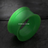 Detail View 1 of A Pair of Solid UV Smooth Flared Screw-Fit Ear Gauge Tunnel Plug-Green