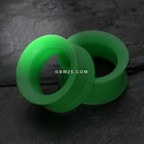 Detail View 3 of A Pair of Solid UV Smooth Flared Screw-Fit Ear Gauge Tunnel Plug-Green