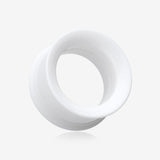 A Pair of Solid UV Smooth Flared Screw-Fit Ear Gauge Tunnel Plug-White