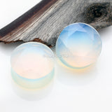 Detail View 1 of A Pair of Opalite Multi-Faceted Stone Double Flared Plug
