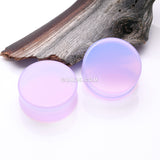Detail View 1 of A Pair of Lavender Translucent Glass Double Flared Ear Gauge Plug