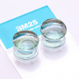 Detail View 3 of A Pair of Aurora Galaxy Milky Way Glass Double Flared Plug-Clear Gem/Aurora Borealis