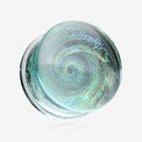 A Pair of Aurora Galaxy Milky Way Glass Double Flared Plug
