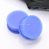 Detail View 1 of A Pair Of Soft Silicone Double Flared Plug-Blue
