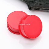 Detail View 1 of A Pair Of Soft Silicone Double Flared Plug-Red