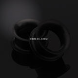 Detail View 1 of A Pair of Ultra Thin Flexible Silicone Ear Skin Double Flared Tunnel Plug-Black