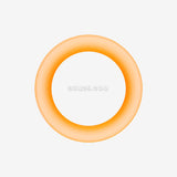 Detail View 3 of A Pair of Ultra Thin Flexible Silicone Ear Skin Double Flared Tunnel Plug-Orange