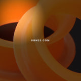 Detail View 4 of A Pair of Ultra Thin Flexible Silicone Ear Skin Double Flared Tunnel Plug-Orange