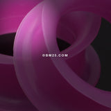 Detail View 4 of A Pair of Ultra Thin Flexible Silicone Ear Skin Double Flared Tunnel Plug-Purple