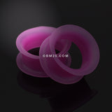 Detail View 1 of A Pair of Ultra Thin Flexible Silicone Ear Skin Double Flared Tunnel Plug-Purple