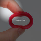 Detail View 2 of A Pair of Ultra Thin Flexible Silicone Ear Skin Double Flared Tunnel Plug-Red