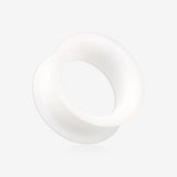 A Pair of Ultra Thin Flexible Silicone Ear Skin Double Flared Tunnel Plug-White
