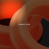 Detail View 4 of A Pair of Flexible Silicone Double Flared Ear Gauge Tunnel Plug-Orange