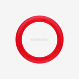 Detail View 3 of A Pair of Flexible Silicone Double Flared Ear Gauge Tunnel Plug-Red