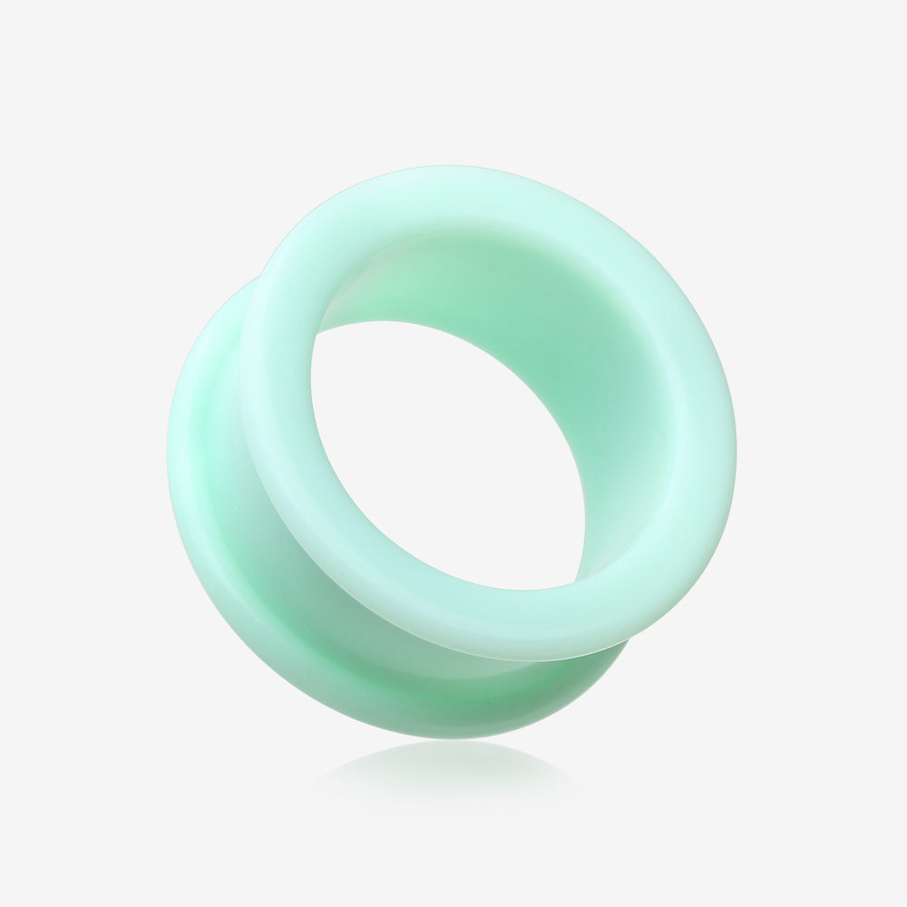 A Pair Of Soft Pastel Silicone Double Flared Tunnel Plug-Mint Green