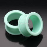 Detail View 1 of A Pair Of Soft Pastel Silicone Double Flared Tunnel Plug-Mint Green