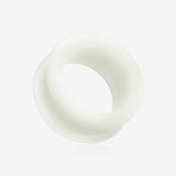 A Pair of Glow in the Dark Silicone Double Flared Ear Gauge Tunnel Plug-Clear Gem/White