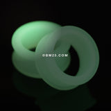 Detail View 4 of A Pair of Glow in the Dark Silicone Double Flared Ear Gauge Tunnel Plug-Clear Gem/White