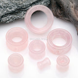 Detail View 2 of A Pair Of Pink Rose Quartz Stone Double Flared Eyelet Plug